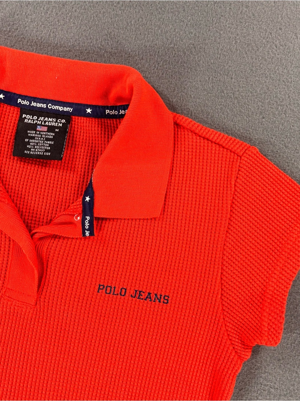 Vintage Polo Jeans Co. Ralph Lauren women's waffle knit polo shirt Size M